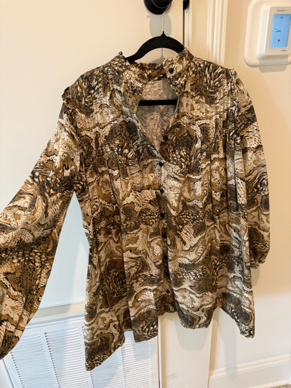 GANNI Leopard Brown Print Longsleeve Dress Size 4/6